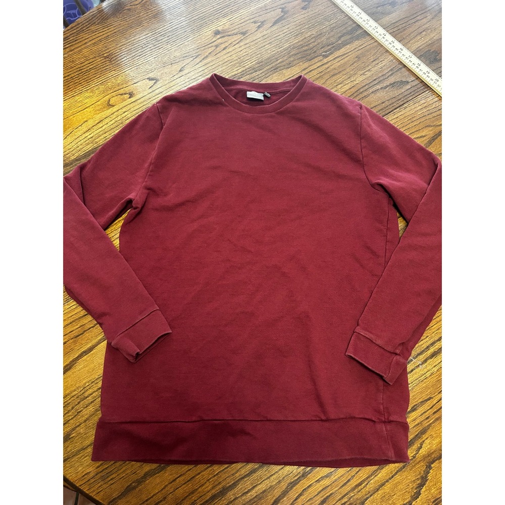 ASOS Mens Burgundy Crew‎ Neck Sweatshirt Maroon Pullover Size S